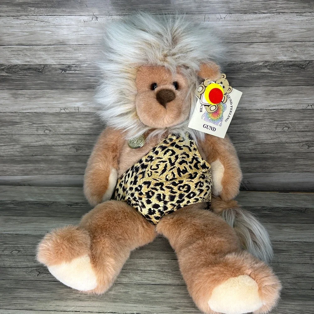 Vintage Gund Tarz Caveman Lion Plush Stuffed Animal